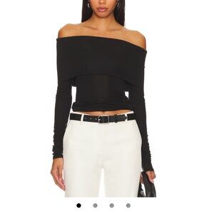 Revolve Elegant Black Off-Shoulder Top